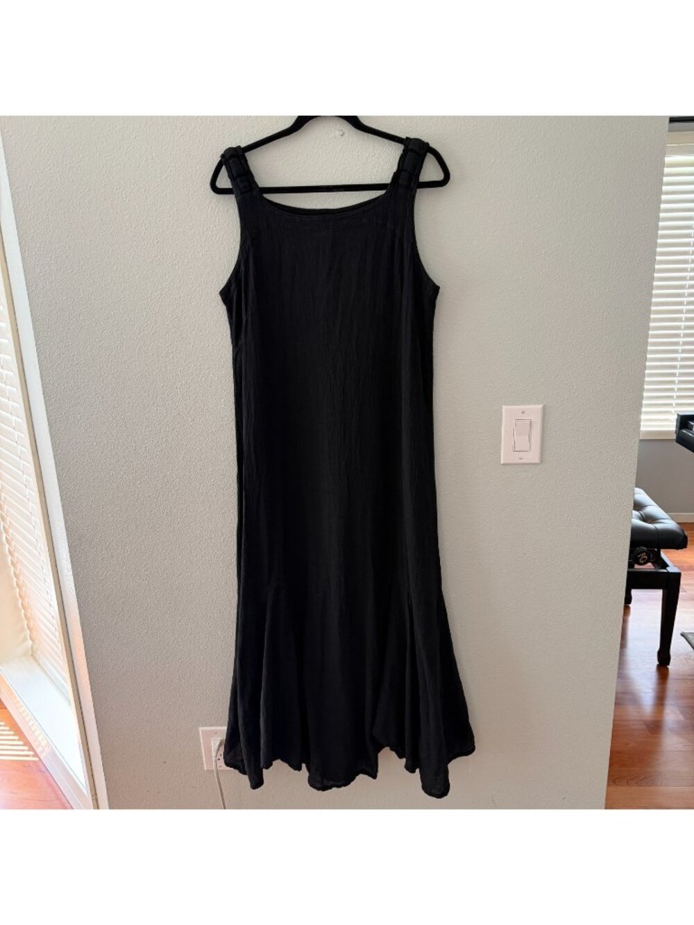 Oh My Gauze! Size 2 Medium Black Cotton Maxi Dress Lagenlook